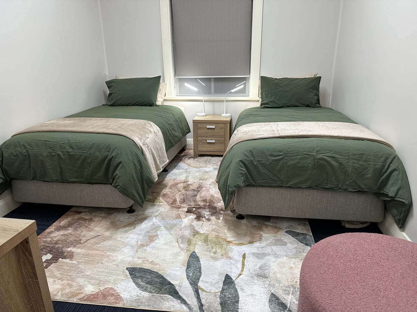 Bedroom with two king singles